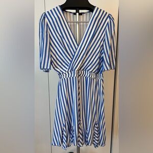 Blue and White Striped Dress